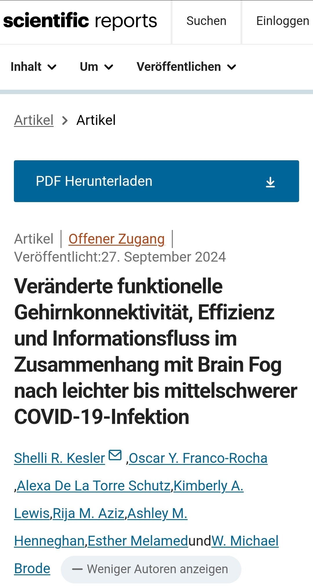 Nature com Brain Fog