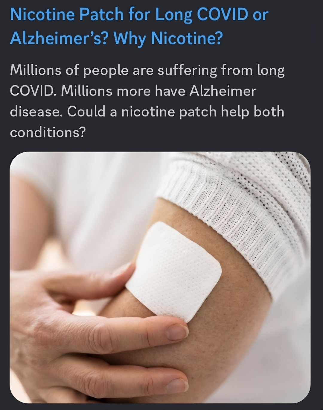Nicotine Patches Long Covid