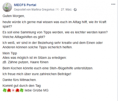 ME/CFS Tipps von Betroffenen f&uuml;r Betroffene: Wie k&ouml;nnt ihr euch den Alltag erleichtern?