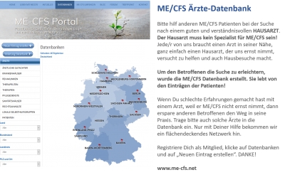Hausarztsuche f&uuml;r ME/CFS Patienten - Eintrag in der Datenbank