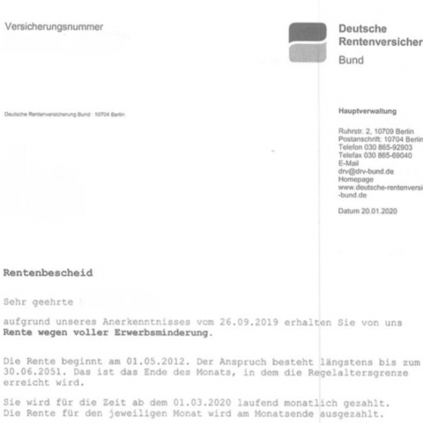 ME/CFS und Erwerbsunf&auml;higkeitsrente